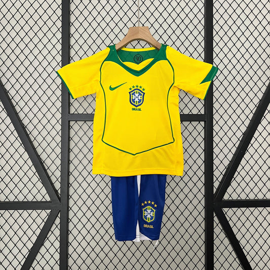 Camiseta Brasil I 2004 Conjunto Infantil (Retro)