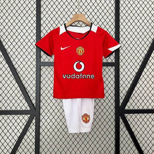 Camiseta Manchester United I 05/06 Conjunto Infantil (Retro)